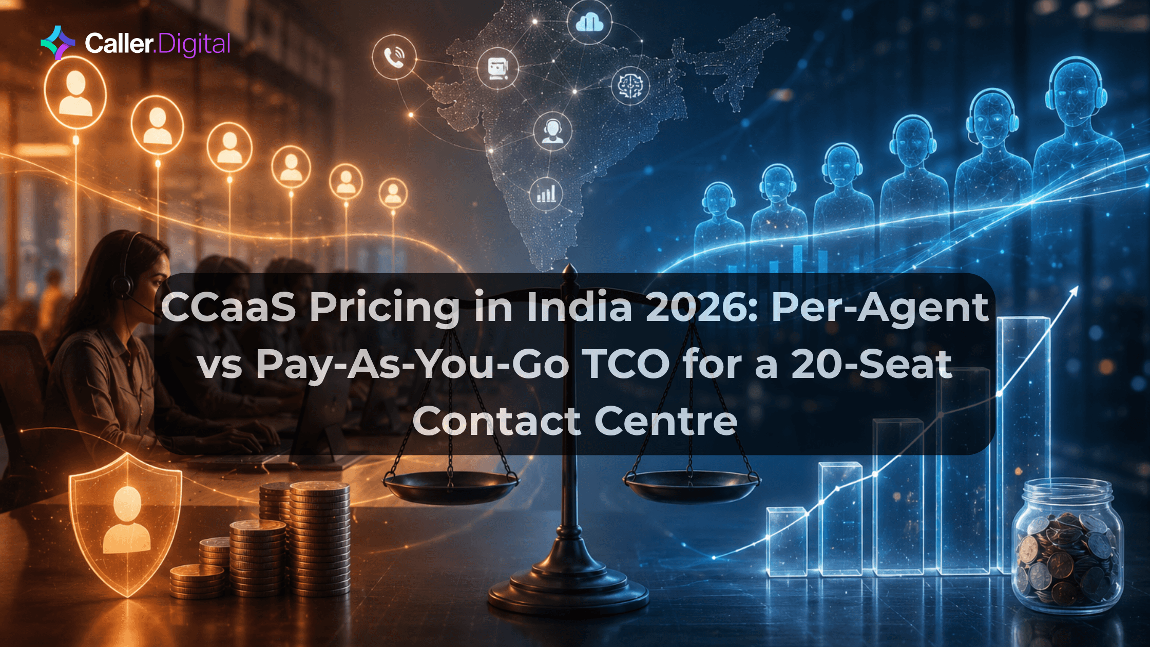 CCaaS Pricing in India 2026: Per-Agent vs Pay-As-You-Go TCO for a 20-Seat Contact Centre